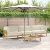 vidaXL Set di divani con cuscino 4 pcs Crema Legno di Acacia Massello