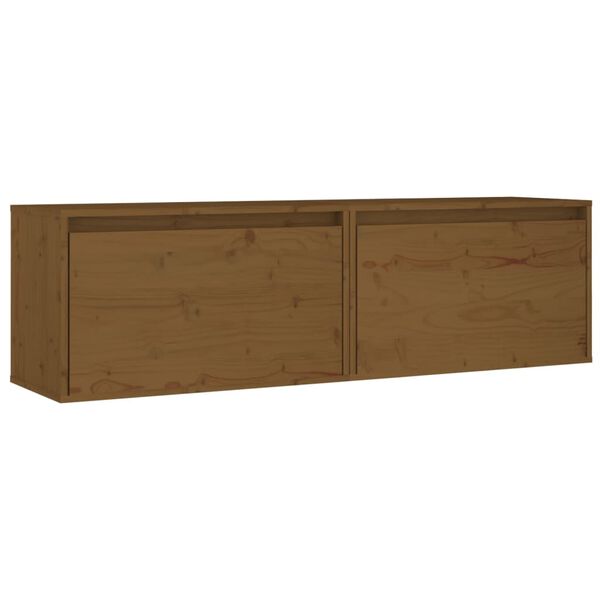vidaXL Pensili ambra 2 pz 60x30x35 cm in Legno Massello di Pino