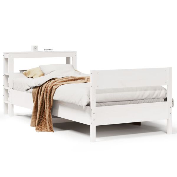 vidaXL Letto senza Materasso Bianco 75x190 in Legno Massello di Pino