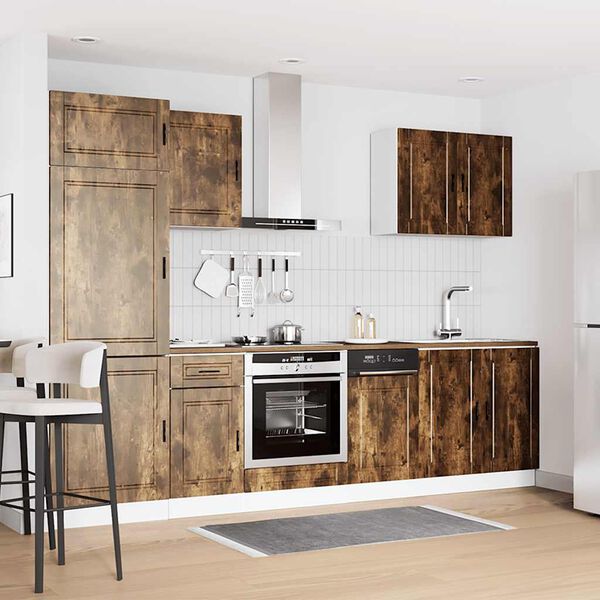 vidaXL Set Mobili da Cucina 7 pz Porto Rovere Fumo Legno Multistrato