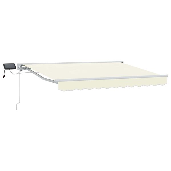 vidaXL Cornice per Tenda Manuale con LED Crema 2,5 x 2 m