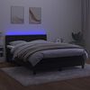 vidaXL Letto a Molle con Materasso e LED Nero 140x200 cm in Velluto