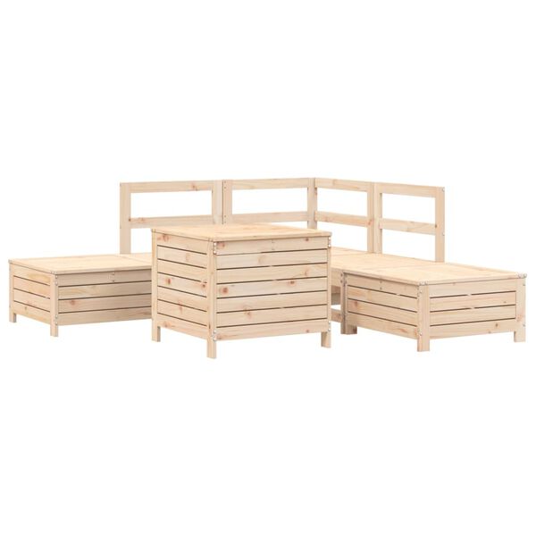 vidaXL Set Divani da Giardino 6 pz in Legno Massello di Pino