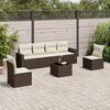vidaXL Set Divani da Giardino 7 pz con Cuscini Marrone in Polyrattan
