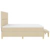vidaXL Letto a molle con materasso Crema 200 x 200 cm Tessuto