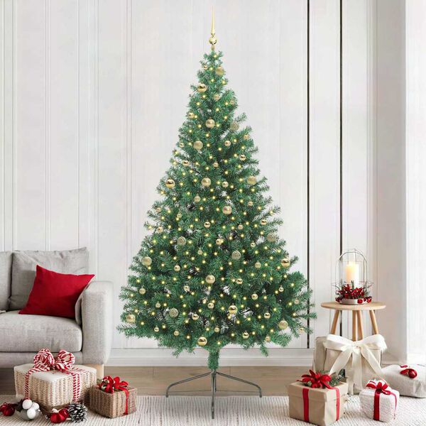 vidaXL Albero di Natale artificiale con luci integrate Verde 240 cm