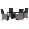 vidaXL Set da Pranzo per Giardino con cuscino 5 pcs Grigio polyrattan