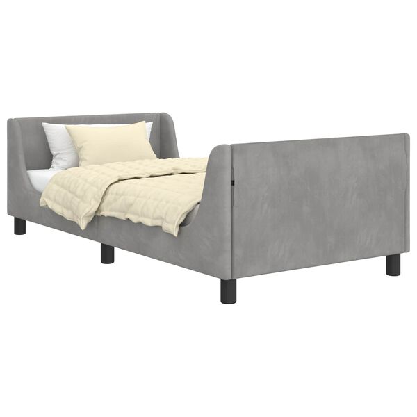 vidaXL Struttura letto bambini con testata Grigio chiaro 80 x 200 cm