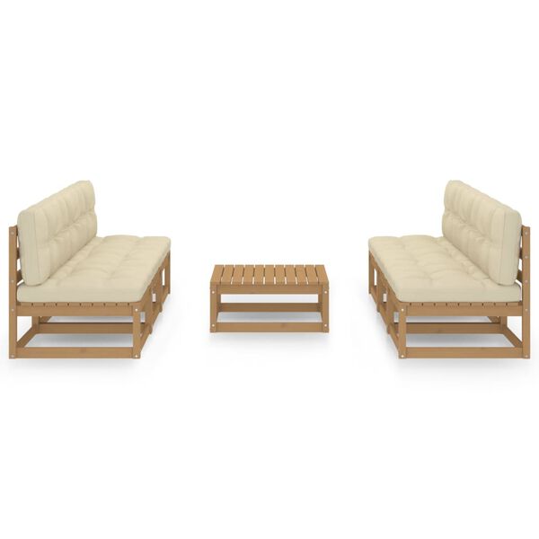vidaXL Set Divani da Giardino 7 pz con Cuscini Legno Massello di Pino