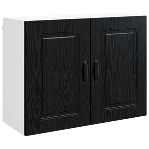 vidaXL Mobile da cucina con porta Kalmar Rovere Nero 80 x 31 x 60 cm