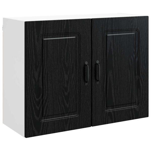 vidaXL Mobile da cucina con porta Kalmar Rovere Nero 80 x 31 x 60 cm