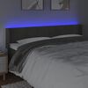 vidaXL Testiera a LED Grigio Scuro 163x16x78/88 cm in Velluto