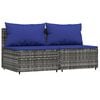 vidaXL Divani Centrali da Giardino con Cuscini 2pz Polyrattan Grigio