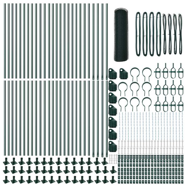 vidaXL Palo della recinzione Verde 100 x 0,4 m (maglia di 13 mm)