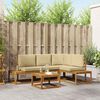 vidaXL Set di divani da esterno con cuscino 5 Pezzo Naturale e Beige