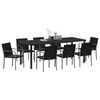 vidaXL Set da Pranzo per Giardino 9 pcs Nero e Grigio Rattan in PE