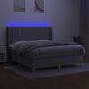 vidaXL Letto a Molle Materasso e LED Grigio Chiaro 160x200 cm Tessuto