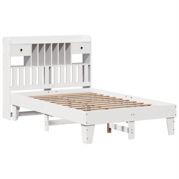 vidaXL Letto senza Materasso Bianco 135x190 cm Legno Massello di Pino