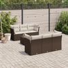 vidaXL Set Divani da Giardino 7 pz con Cuscini Marrone in Polyrattan