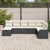 vidaXL Set Divano da Giardino con cuscino 8 pcs Nero Poly Rattan