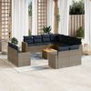 vidaXL Set Divani da Giardino 12 pz con Cuscini Grigio in Polyrattan