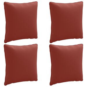 vidaXL Cuscino per schienale PUTTEN 4 pz 100% Poliestere Rosso