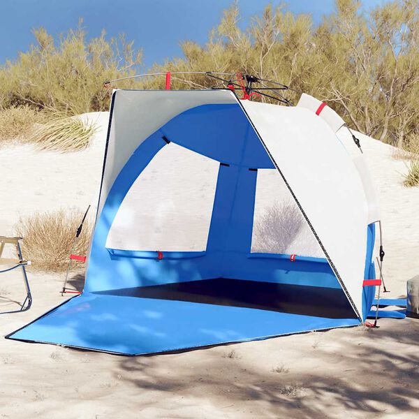 vidaXL Tenda da Spiaggia 2Persone Azzurro Rilascio Rapido Impermeabile