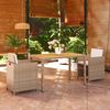 vidaXL Set da Pranzo da Giardino 3 pz con Cuscini in Polyrattan Beige