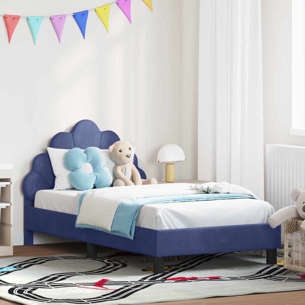 vidaXL Struttura letto bambini con testata Blu Polizia 80 x 160 cm