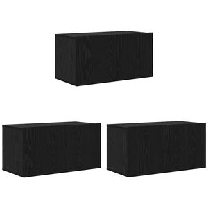 vidaXL Set mobile TV 3 pcs Nero 60 x 30 x 30 cm Legno multistrato