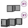 vidaXL Cancello per Cani Porta Pieghevole Nero 9 Pannelli 450cm Pioppo