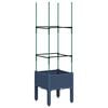 vidaXL Fioriera da Giardino e Graticcio Grigio Blu 40x40x142,5 cm PP