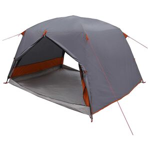 vidaXL Tenda da backpacking 2 persona Grigio e arancione