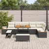 vidaXL Set Divano da Giardino 9 pcs Nero polyrattan