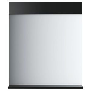 vidaXL Specchio Bagno e Ripiano BERG Nero 60x12x70 cm Legno Massello