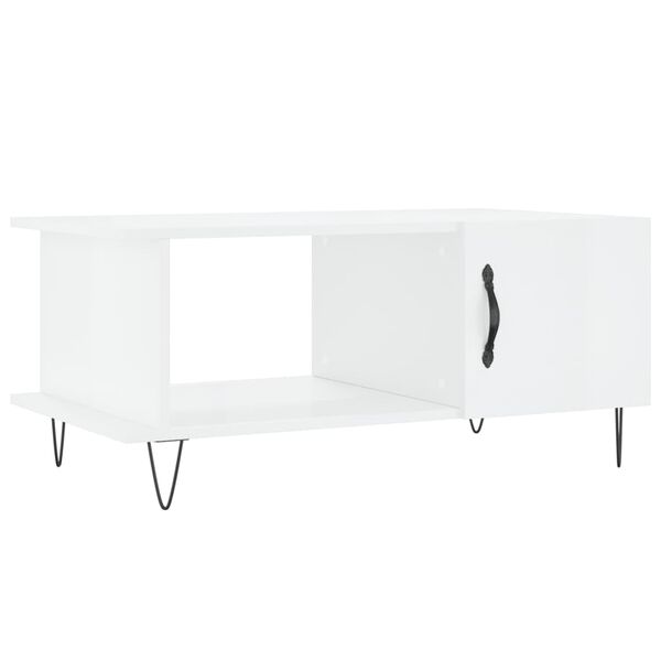 vidaXL Tavolino da Salotto Bianco Lucido 90x50x40 cm Legno Multistrato