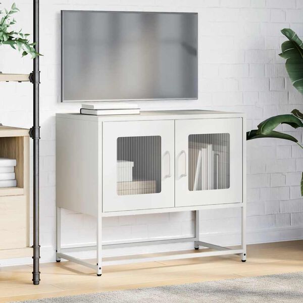 vidaXL Mobile TV Bianco 68x39x60,5 cm in Acciaio Laminato a Freddo