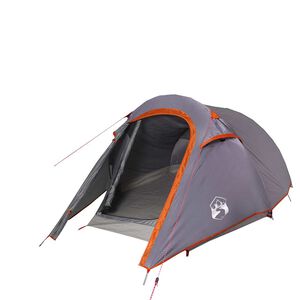 vidaXL Tenda da Campeggio a Tunnel per 3 Persone Grigio e Arancione