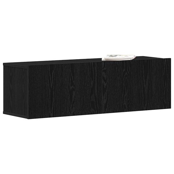 vidaXL Mobile TV Rovere Nero 100 x 30 x 30 cm Legno multistrato