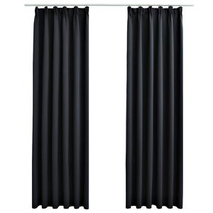 vidaXL Tende Oscuranti con Ganci 2 pz Nere 140x175 cm