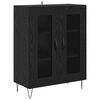 vidaXL Credenza Rovere Nero 69,5 x 34 x 180 cm Legno multistrato