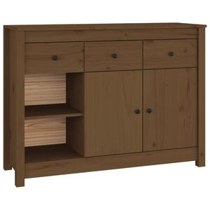 vidaXL Credenza Marrone Ambrato 100x35x74 cm in Legno Massello di Pino