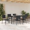 vidaXL Set da Pranzo per Giardino con cuscino 7 pcs Nero polyrattan