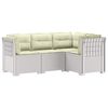 vidaXL Divano da Giardino 4 Posti con Cuscini Aspetto Rattan PP Bianco