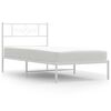 vidaXL Giroletto con Testiera Metallo Bianco 100x200 cm