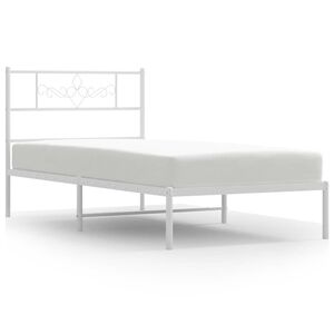 vidaXL Giroletto con Testiera Metallo Bianco 100x200 cm