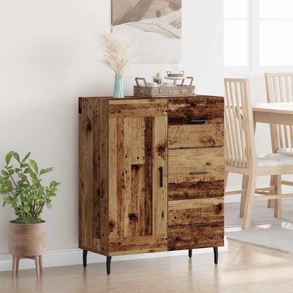 vidaXL Credenza con cassetto Legno vecchio 69,5 x 34 x 90 cm