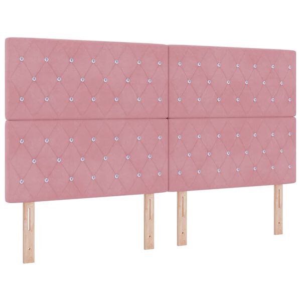 vidaXL Letto a molle con materasso Rosa 180 x 200 cm Velluto