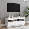 vidaXL Mobile Porta TV con Luci LED Bianco Lucido 100x35x40 cm