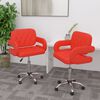 vidaXL Sedie Girevoli da Pranzo 2 pz Rosse in Similpelle